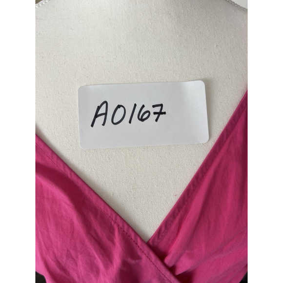 ZARA WOMAN FUCHSIA PINK POPLIN MIDI DRESS PUFF SLEEVE XS Blogger Fave NWT - Picture 7 of 8